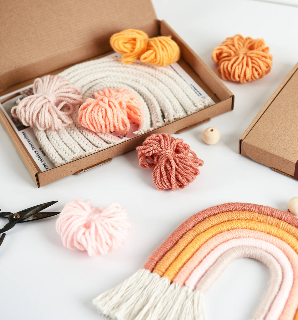 Make Your Own Peachy Macrame Rainbow Craft Kit By MTH Craft Studio