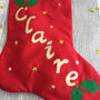Personalised Fabric Santa Christmas Stocking, thumbnail 3 of 5