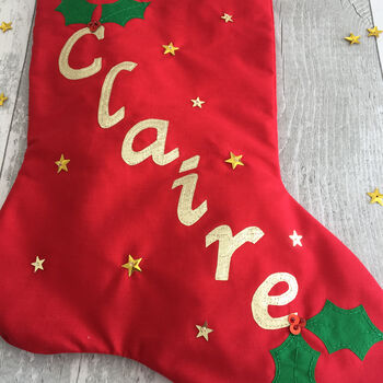 Personalised Fabric Santa Christmas Stocking, 3 of 5