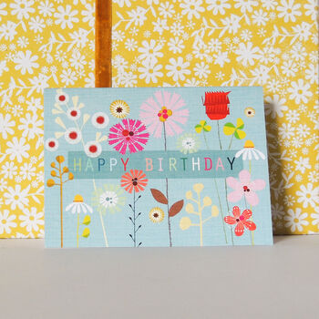 Mini Floral Happy Birthday Card, 5 of 5