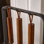 Wooden Handled Fireplace Tools Companion Set, thumbnail 3 of 5