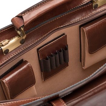 Mens Classic Italian Leather Briefcase. 'The Alanzo', 9 of 12