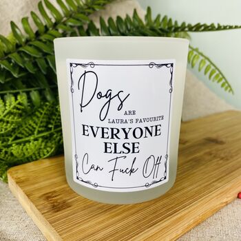 Personalised Funny Rude Dog Lover's Candle, 3 of 11