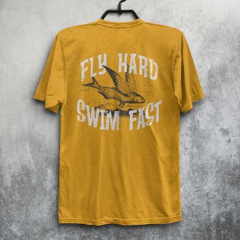 Hoy Fly Hard T Shirt Mustard, 3 of 6