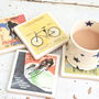 Set Of Four Ceramic Tour De France Cycling Coasters, thumbnail 5 of 9