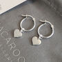 Heart Charm Hoop Earrings, thumbnail 3 of 12