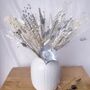 Christmas Dried Flowers In White And Silver, thumbnail 1 of 4