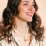 Stainless Steel Pearl Fish Pendant Necklace In Gold Plating, thumbnail 3 of 4