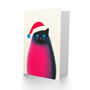 Pet Wearing Santa Hat Cat Lover Xmas Christmas Card, thumbnail 2 of 4