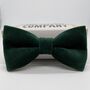 Velvet Bow Tie In Bottle Green, thumbnail 1 of 2