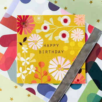 Gold Foiled Mustard Birthday Card, 5 of 5