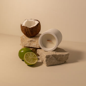 Coco Sol, White Stone Jar Candle, Coconut And Lime, 2 of 7