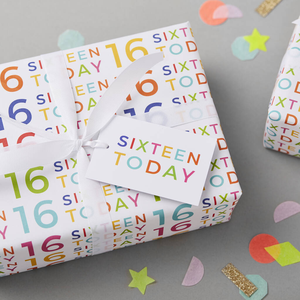 16th Birthday Wrapping Paper Set, 1 of 8