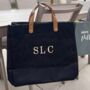 Black Jute Tote Bag With Embroidered Personlisation, thumbnail 1 of 2