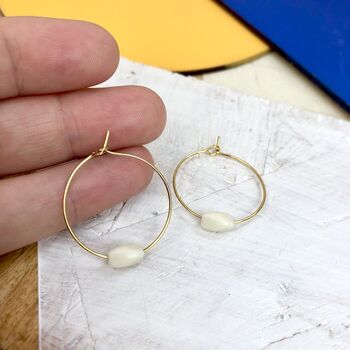 Minimal Glass Coloured Bead Hoop Earrings, 11 of 12