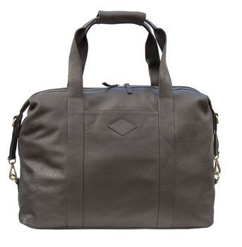 Elpaso Brown Thick Leather Holdall, 3 of 6