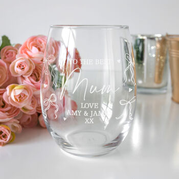 Personalised Best Mum Stemless Glass Gift Box Hamper, 3 of 6