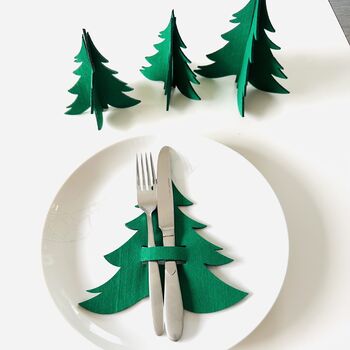 Scandi Christmas Tree Cutlery Holder Set Of Six, 2 of 5