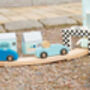Personalised Wooden Car Racetrack Toy With Pitstop, thumbnail 3 of 5