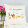 Personalised Chicken Family Cushion, thumbnail 2 of 4