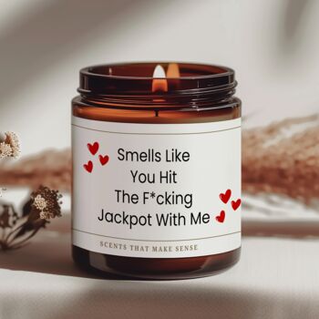 Anniversary Gifts Funny Candle You Hit The Jackpot With Me, 6 of 10