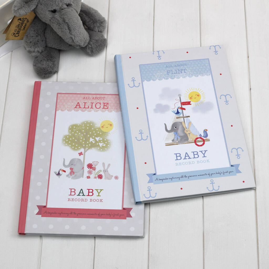 Personalised Baby Record Book By Alice Frederick
