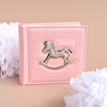 Personalised Baby Photo Album With Rocking Horse, 3 of 9