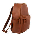 personalised brown leather backpack with side pockets by mahi leather ...