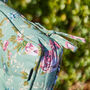 Set Of Two Green Floral Seat Cushions With Ties, thumbnail 4 of 4