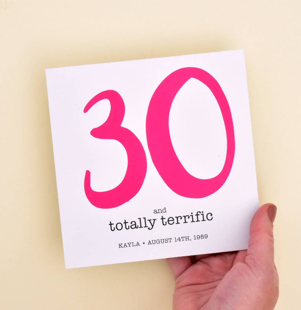 30 And Totally Terrific 30th Birthday Card By Mrs L Cards