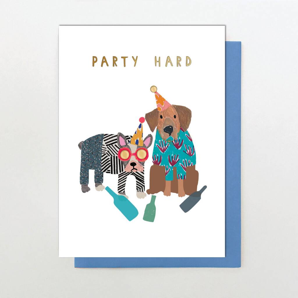 Party Hard Birthday Card By Stop The Clock Design