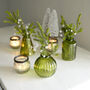 Olive Green Glass Bud Vases Set Of Three, thumbnail 3 of 3