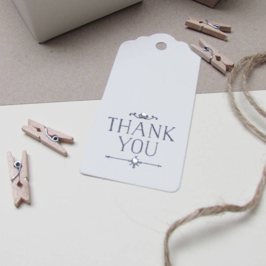 Pack Of Ten Thank You Favour Gift Tags By Yatris