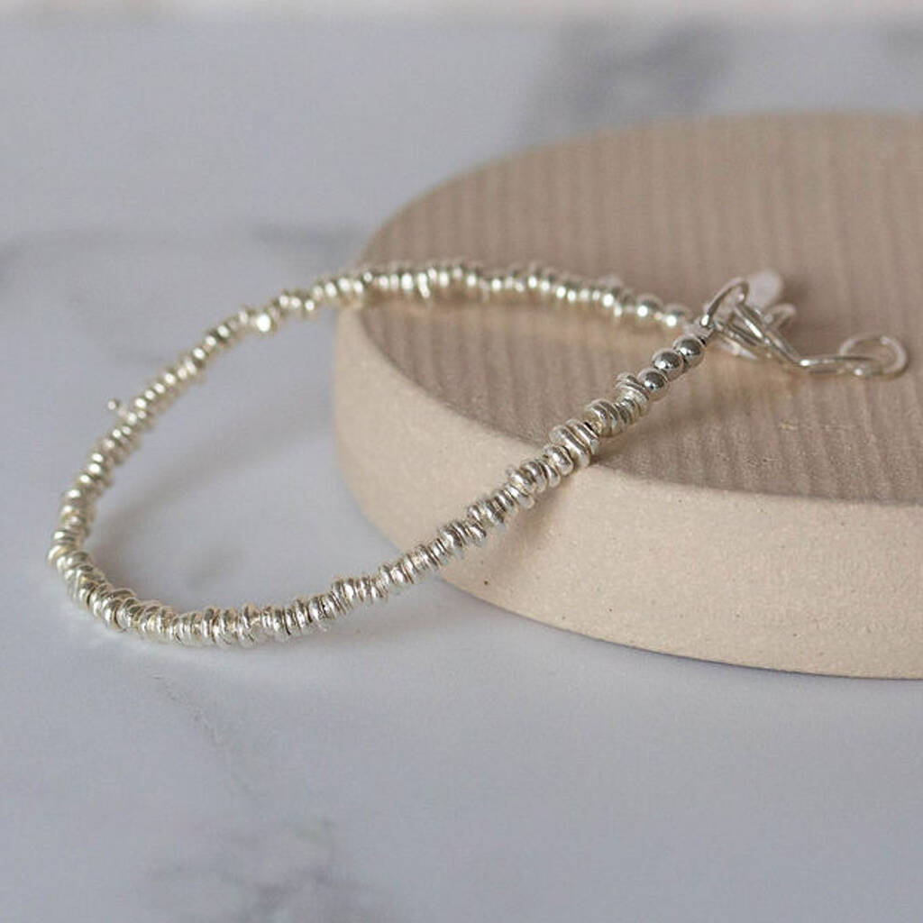 Sterling Silver Small Nugget Bracelet, 1 of 8