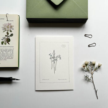 ‘Bluebell’ Botanical Spring Flower Notecard, 2 of 4