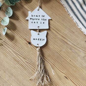 Home Is Where The Cat Is Clay Wall Hanging, 3 of 3