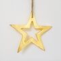 Gold Hanging Star Decoration, thumbnail 1 of 4