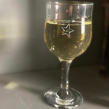 Engraved Wine Glass Personalised Gift For 40th Birthday, 2 of 5