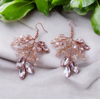 Pink Crystal Statement Earrings, 5 of 5