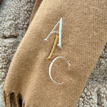 Personalised Staggered Initial Scarf, 7 of 8