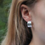Silver Or Gold Vermeil Beaten Hoop Earrings, thumbnail 1 of 5