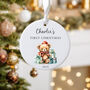 Personalised First Christmas Ceramic Bauble Decoration, thumbnail 1 of 4