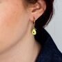 Avocado Charm Hoop In Green And Gold, thumbnail 1 of 3