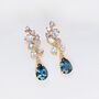 Blue Gemstone Drop Earrings In Sterling Silver And Gold, thumbnail 4 of 10
