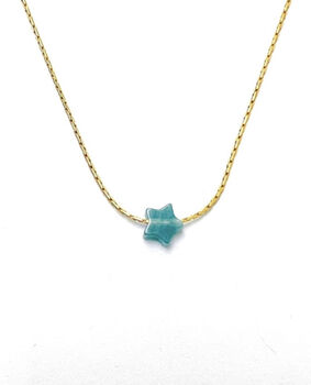 Teal Jade Star Silver Or Gold Necklace, 2 of 4