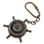 Bronze Ship Wheel Compass Keyring, thumbnail 2 of 9
