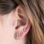 14 Carat Gold Facet Tragus, Solid Gold Labret Earring, thumbnail 6 of 7