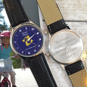 Personalised Pisces Fish Design Wrist Watch, 2 of 4
