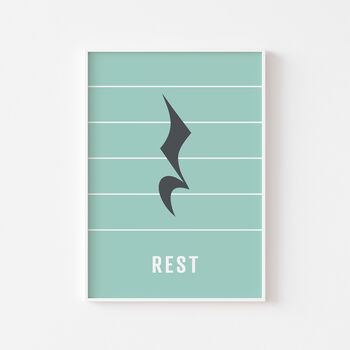 Crotchet Note Rest Print | Music Theory Poster, 6 of 10