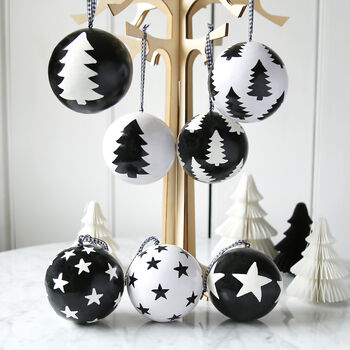 Black And White Papier Machie Bauble, 2 of 2